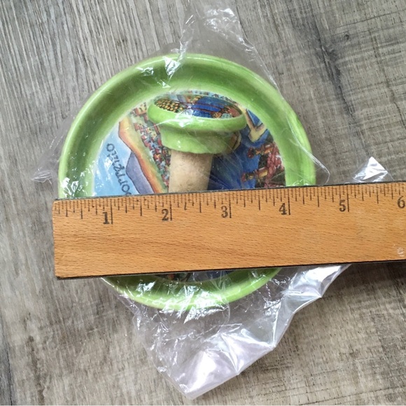 Sorrento Italy Souvenirs Village Scene Ceramic Wine Cork Stopper and Wine Plate - Picture 6 of 6